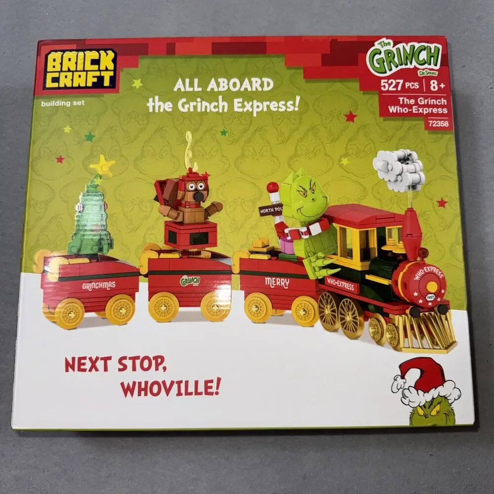 BrickCraft Grinch Who-Express Train 527 Pc Building Set Dr Seuss NEW Sealed